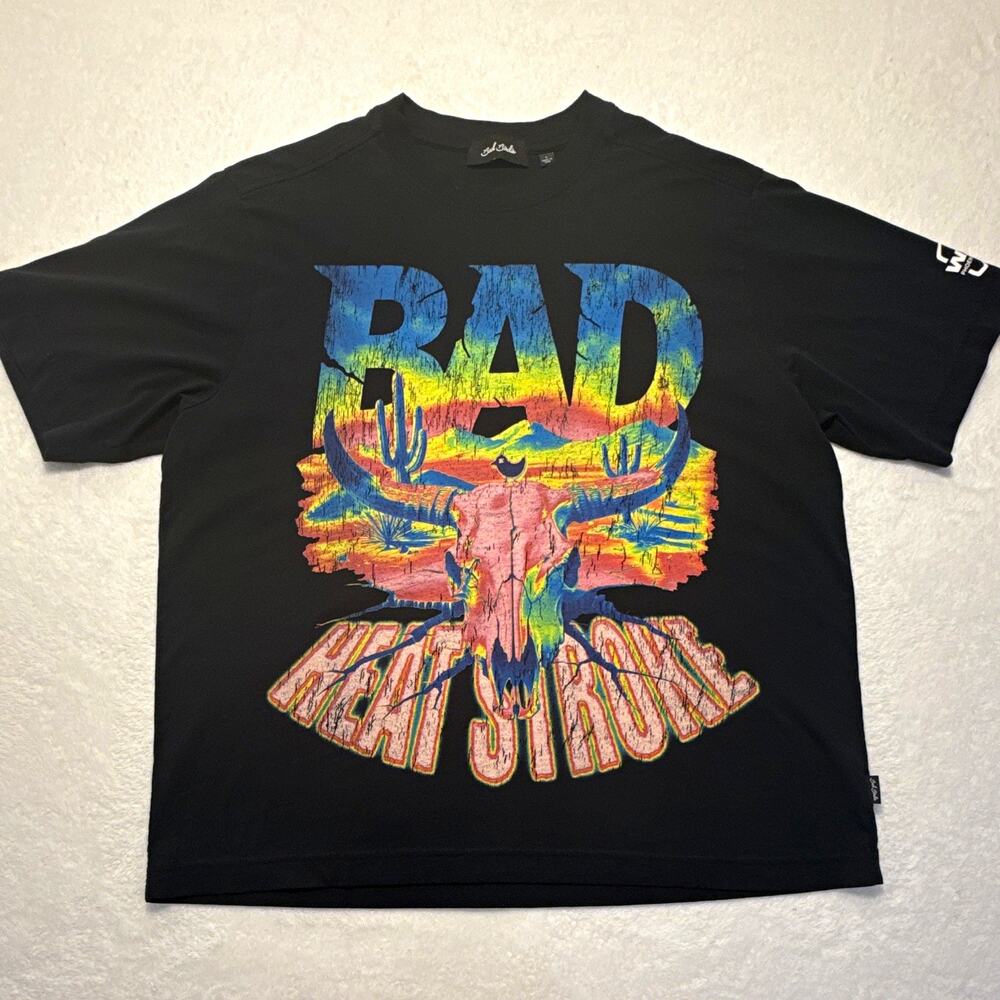 Bad Birdie Men's Black Graphic Print Golf Crew Neck T-Shirt Short Sleeve L